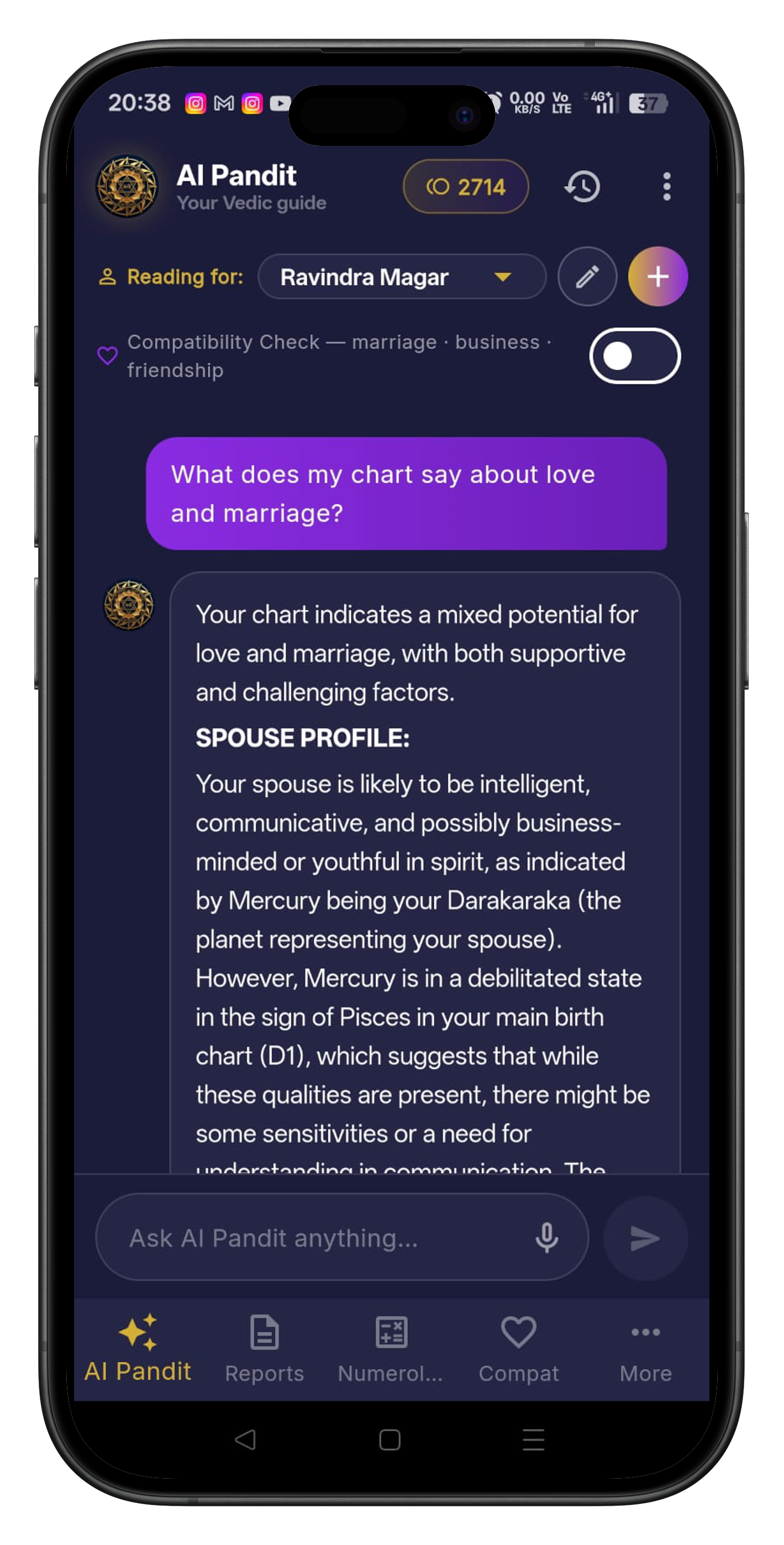 Rajvidya AI Pandit — Vedic astrology chat